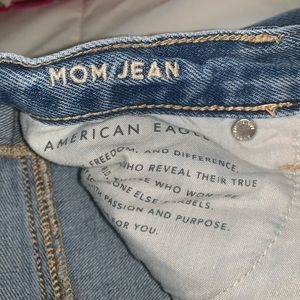 Distressed mom jeans.